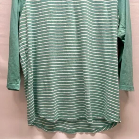 Express Jersey Tunic Women’s XL Mint Green White Stripe 3/4 Sleeve Pullover Tee - Picture 3 of 9